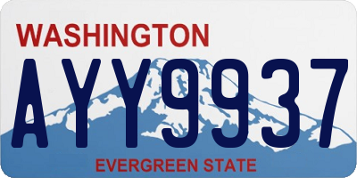 WA license plate AYY9937