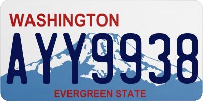 WA license plate AYY9938