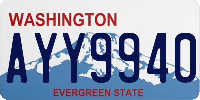 WA license plate AYY9940