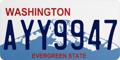 WA license plate AYY9947