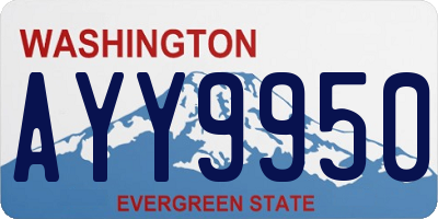 WA license plate AYY9950