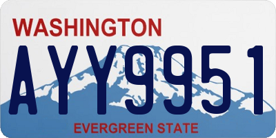 WA license plate AYY9951