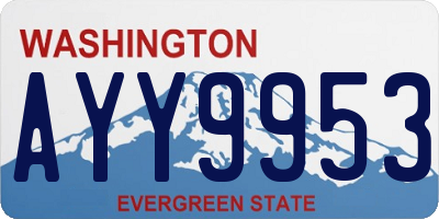 WA license plate AYY9953