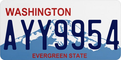 WA license plate AYY9954