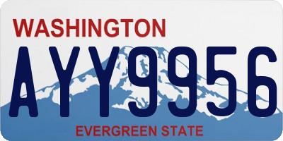 WA license plate AYY9956