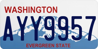 WA license plate AYY9957