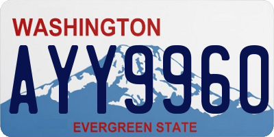 WA license plate AYY9960