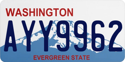 WA license plate AYY9962