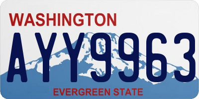 WA license plate AYY9963