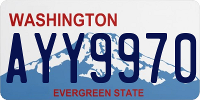 WA license plate AYY9970