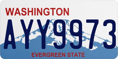 WA license plate AYY9973