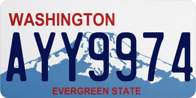 WA license plate AYY9974