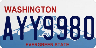 WA license plate AYY9980