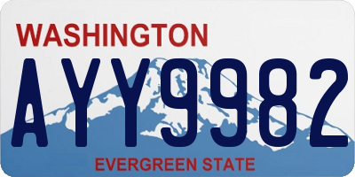 WA license plate AYY9982