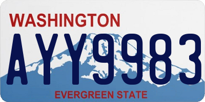 WA license plate AYY9983