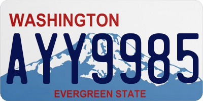 WA license plate AYY9985