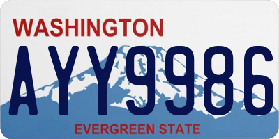 WA license plate AYY9986