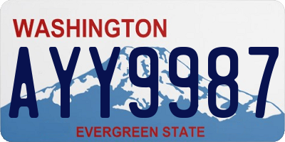 WA license plate AYY9987