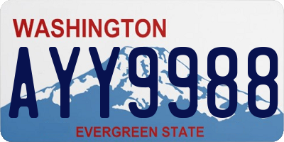 WA license plate AYY9988