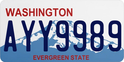 WA license plate AYY9989