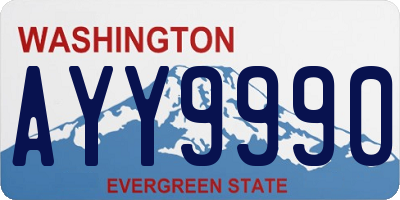 WA license plate AYY9990