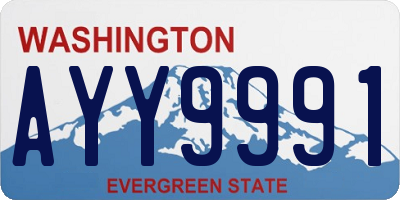 WA license plate AYY9991