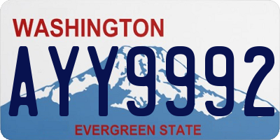 WA license plate AYY9992