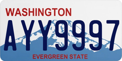 WA license plate AYY9997