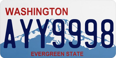 WA license plate AYY9998