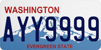 WA license plate AYY9999