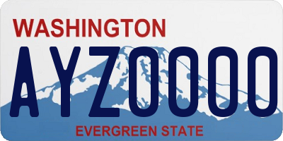 WA license plate AYZ0000