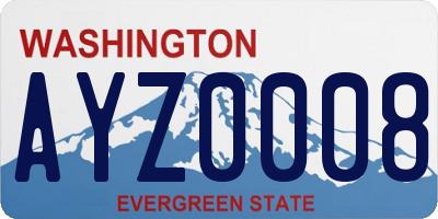 WA license plate AYZ0008