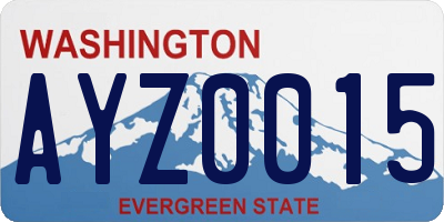 WA license plate AYZ0015