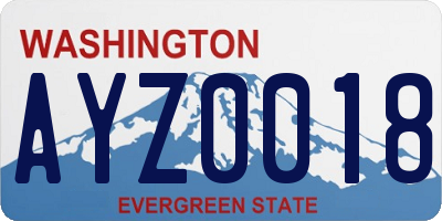 WA license plate AYZ0018