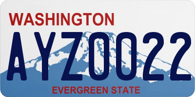 WA license plate AYZ0022