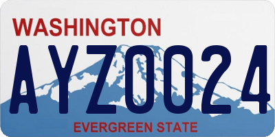 WA license plate AYZ0024