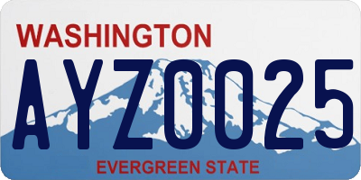 WA license plate AYZ0025