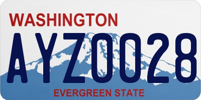 WA license plate AYZ0028