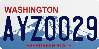 WA license plate AYZ0029