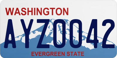 WA license plate AYZ0042