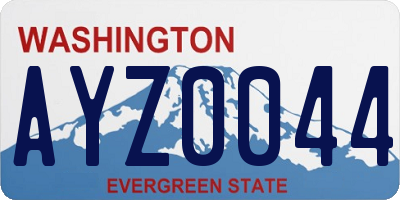 WA license plate AYZ0044