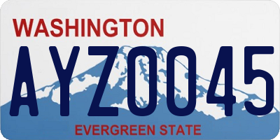 WA license plate AYZ0045