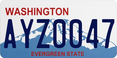 WA license plate AYZ0047