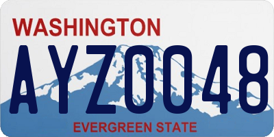 WA license plate AYZ0048