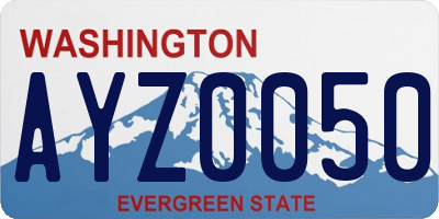 WA license plate AYZ0050