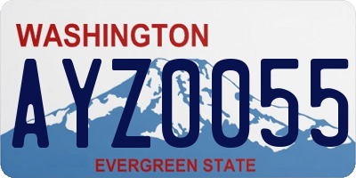 WA license plate AYZ0055