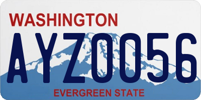 WA license plate AYZ0056