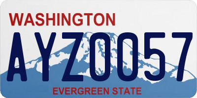 WA license plate AYZ0057