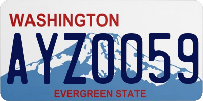 WA license plate AYZ0059