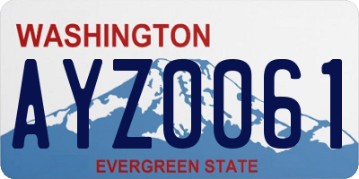 WA license plate AYZ0061